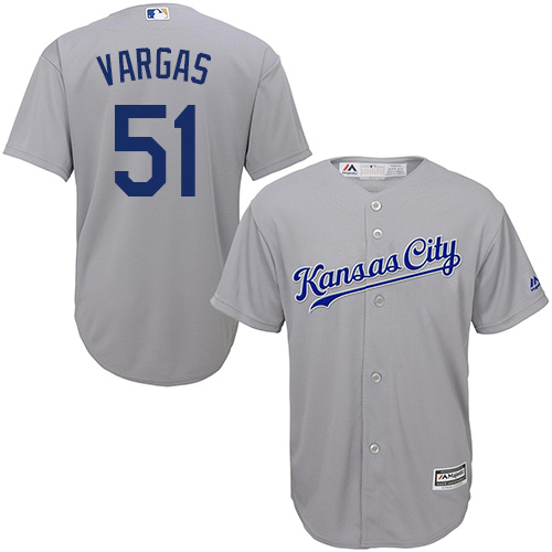 Royals #51 Jason Vargas Grey Cool Base Stitched Youth MLB Jersey
